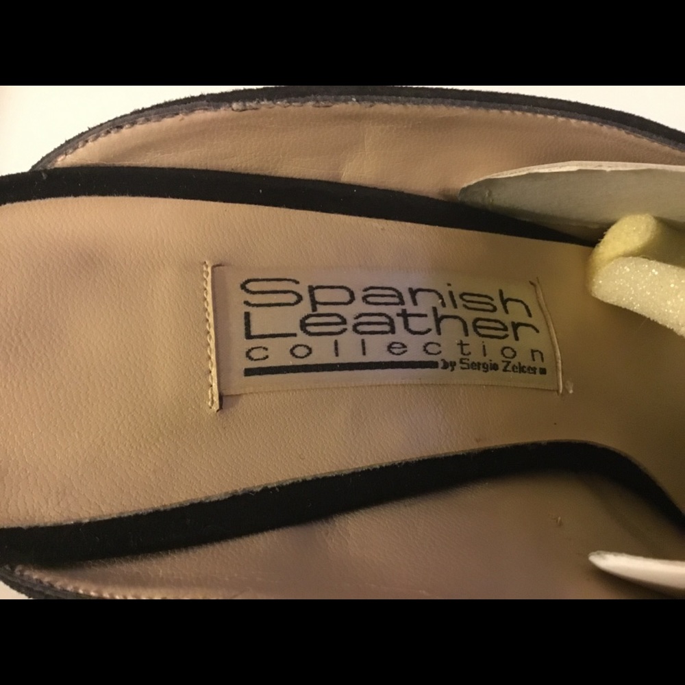 Spanish Leather Collection Black Suede Leather Mules Size 9.5M - Picture 5 of 6